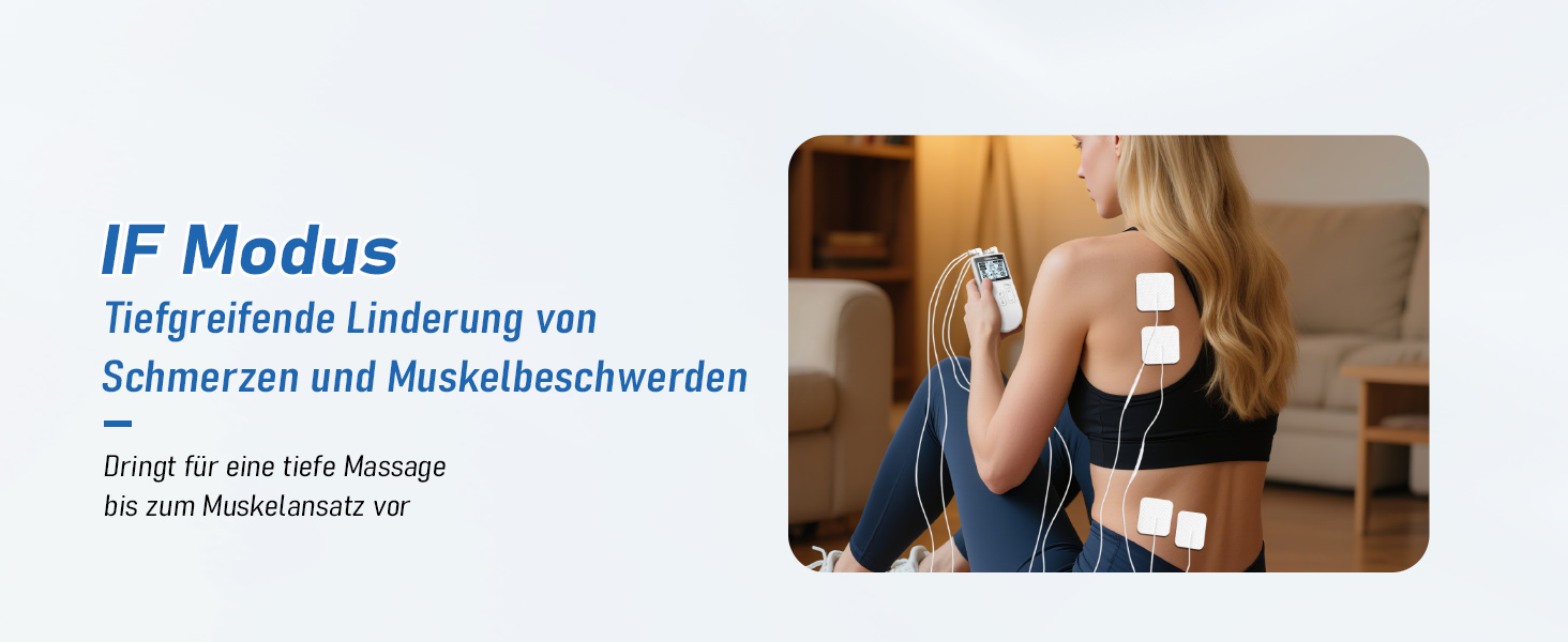 TENS пристрій для терапії болю, 5-в-1: TENS/EMS/IF/RUSS/DIY, для зняття болю, 80 програм масажу, 2 канали, 8 електродів, білий