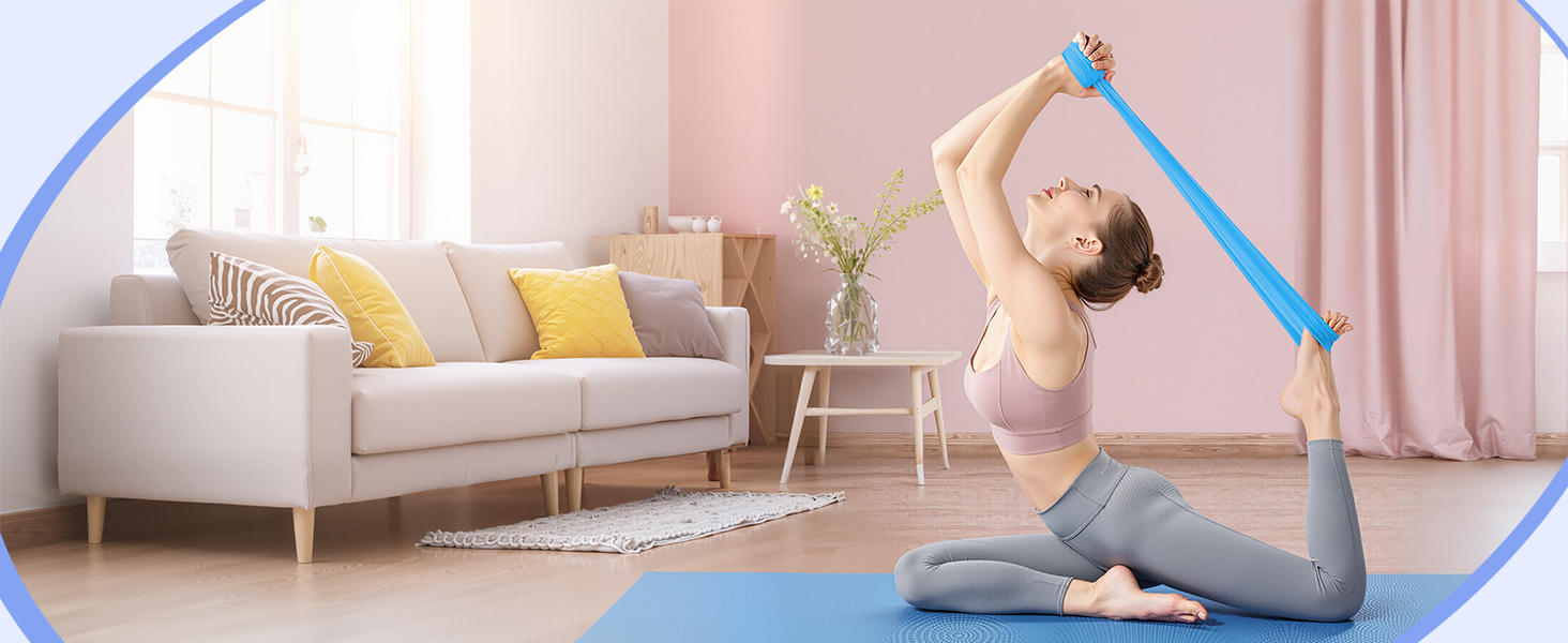 Фітнес-гумки Fokky 4 шт., еластичні стрічки для фітнесу, йоги, пілатесу, для тренувань та м'язового розвитку (синій, зелений, червоний, жовтий)