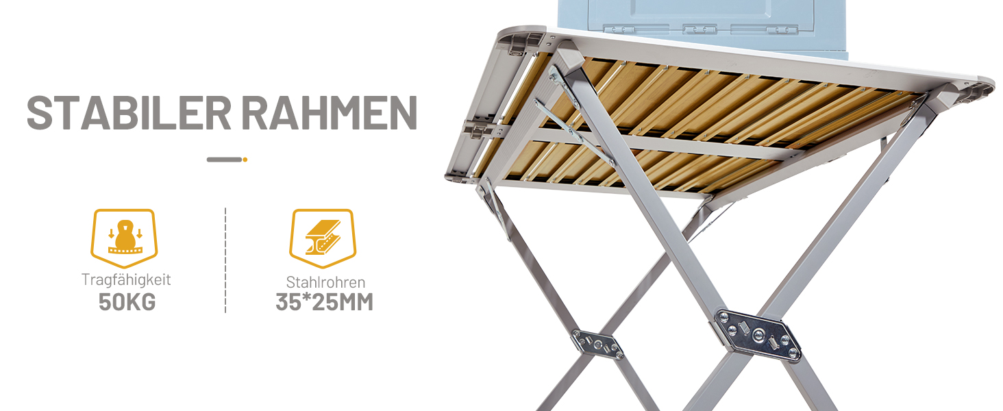 Складаний столик для кемпінгу Timber Ridge 110x70 см з алюмінію та сумкою - ідеальний для пікніків, відпочинку на природі та подорожей