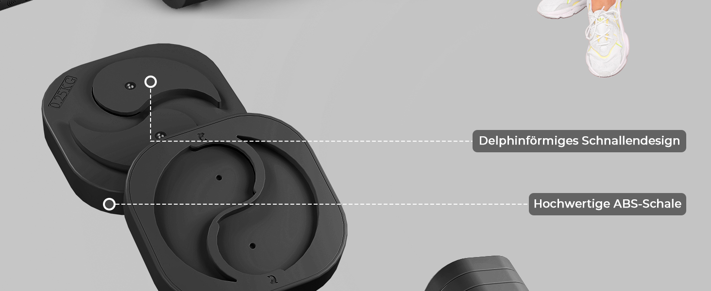 Набір гантелей Dripex регульовані 5 кг x2 або 2.5 кг x2, 6 шматків з регулюванням ваги 0.5 кг/0.25 кг (чорний)