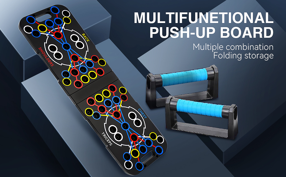 Багатофункціональна дошка для віджимань на 54 отвори — тренажер для м'язів грудей, рук та преса для дому, підходить для чоловіків та жінок