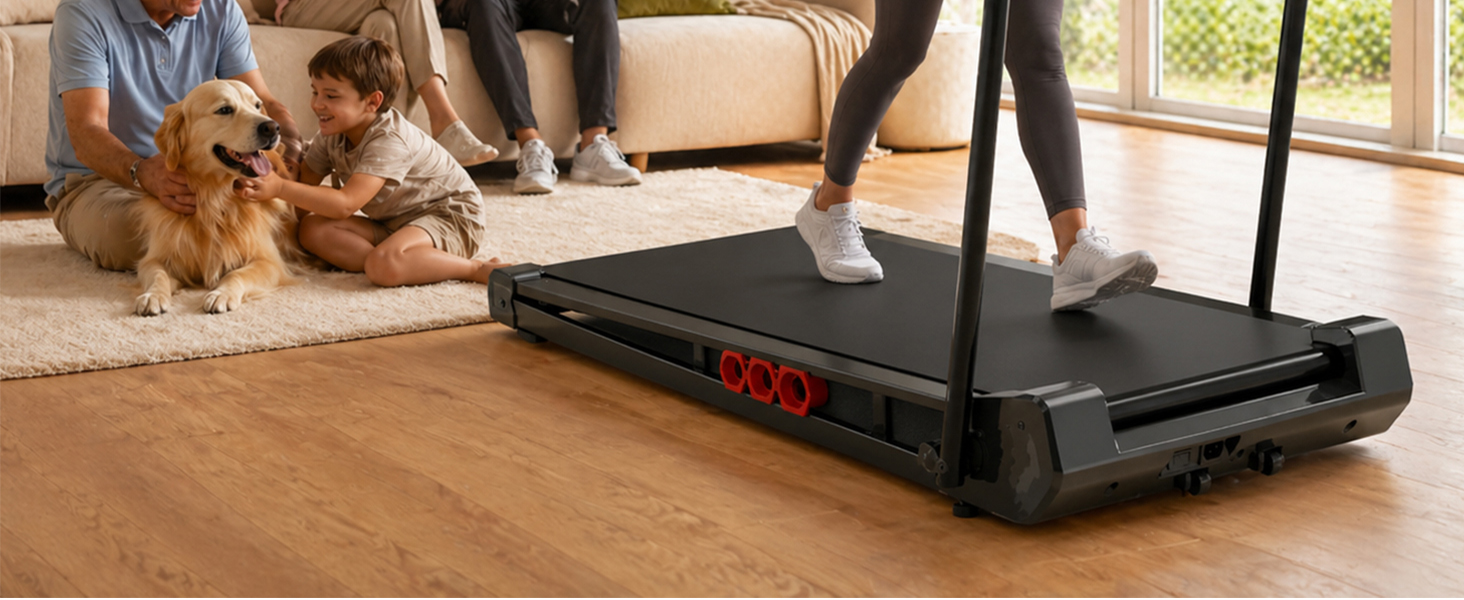 Складана бігова доріжка Walking Pad з вібраційною функцією для дому та офісу, компактна доріжка для ходьби та бігу (1–10 км/год) з дистанційним керуванням