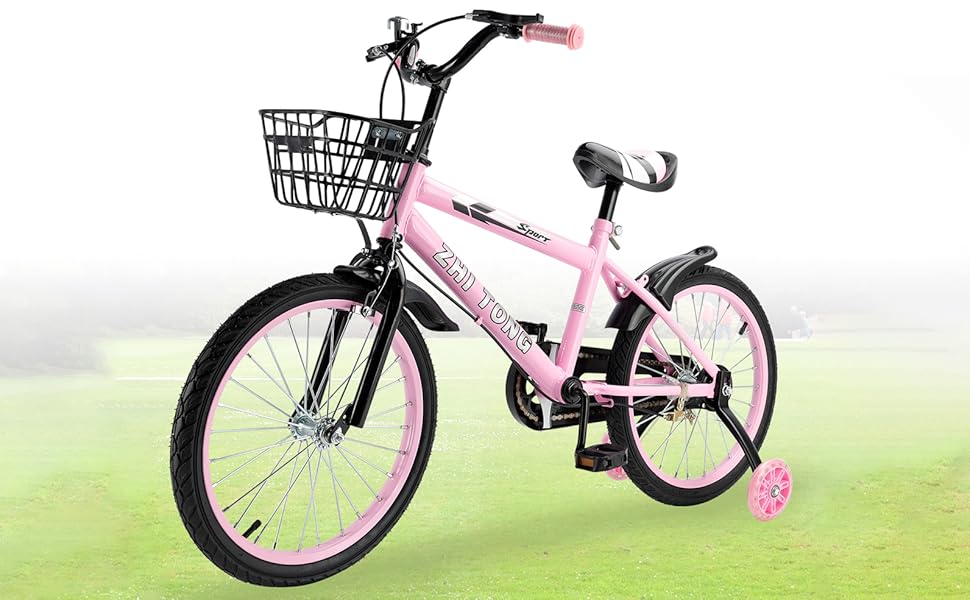 Дитяче велосипед 16 дюймів, регульоване сідло та кермо, рама з вуглецевої сталі, подвійні гальма, ударостійкі колеса, магнітні блискучі колеса, знімні додаткові колеса, для хлопчиків