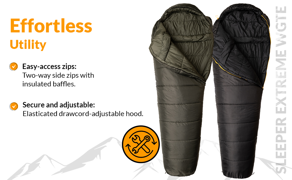 Сплячий мішок Snugpak Sleeper Extreme WGTE – теплий та міцний спальний мішок-кокон для кемпінгу та відпочинку на природі. З ізольованим внутрішнім стібком, двостороннім замком-блискавкою та компресійним чохлом оливкового кольору.