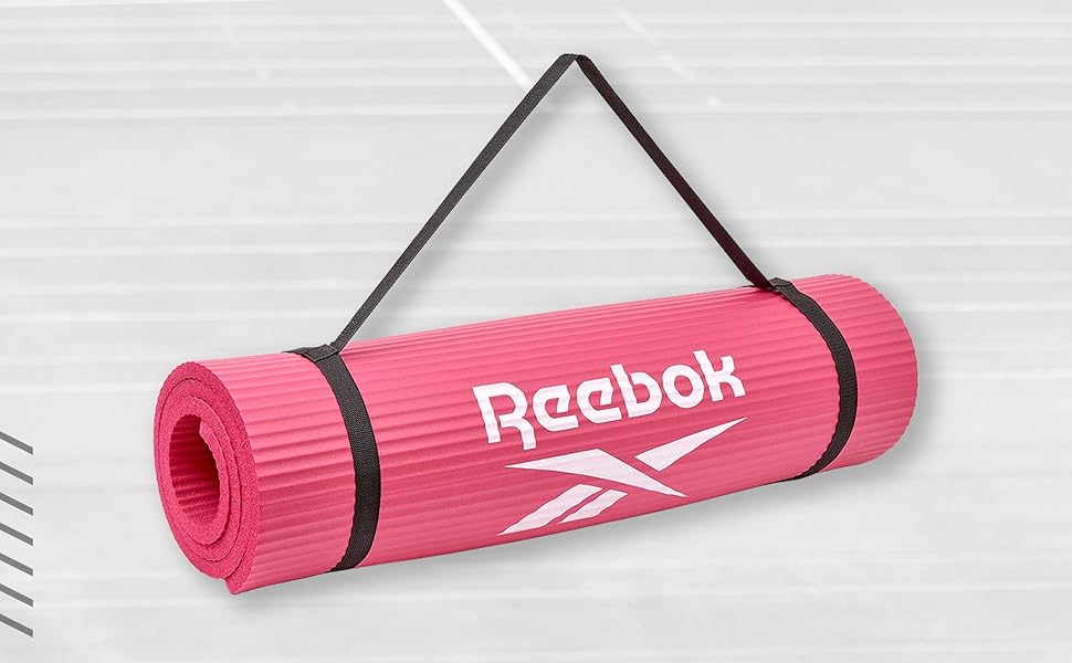 Гімнастичний килимок Reebok, нековзний, рожевий, 15мм