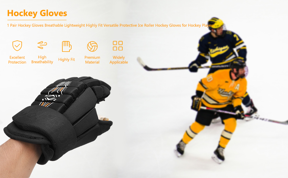 Рукавички для хокею Goshyda, 1 пара: для ігрового хокею, роликового хокею, хокею на траві, 10 дюймів