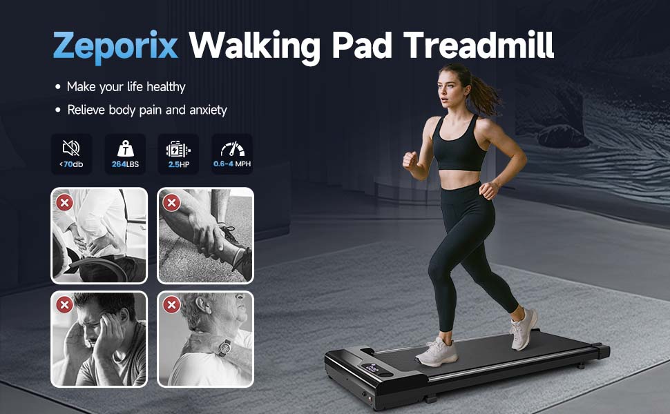 Walking Pad: Компактний електричний біговий тренажер для дому та офісу. Тиха та портативна міні-доріжка для ходьби. Walking Pad