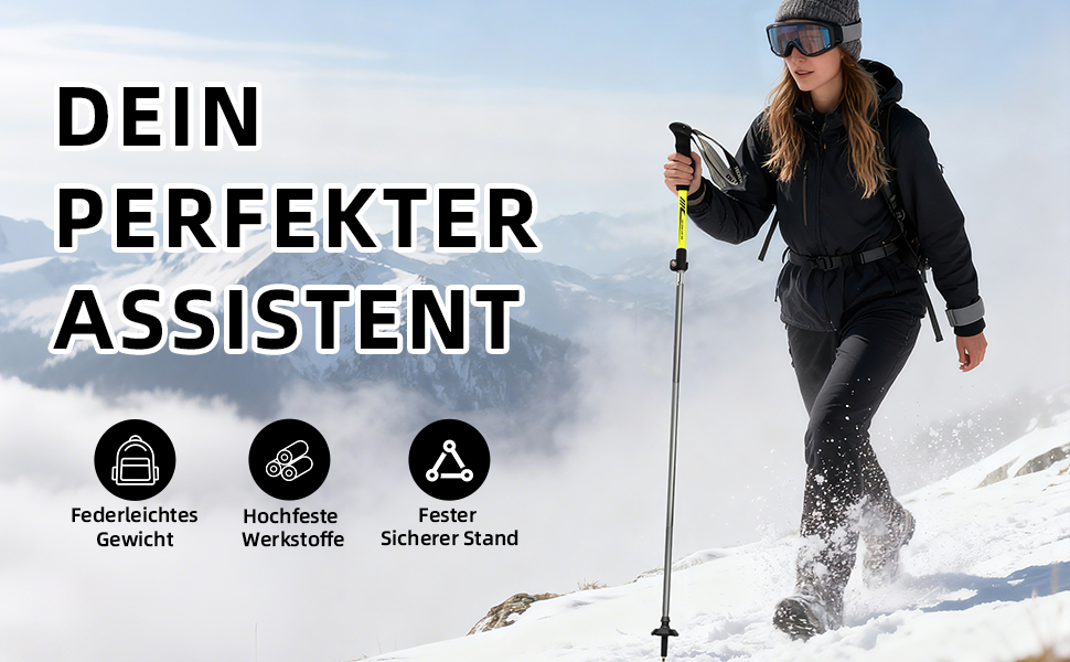 Складні трекінгові палиці | Телескопічні палиці для ходьби | Палиці для Nordic Walking та гірських походів | Алюміній, 115-135 см