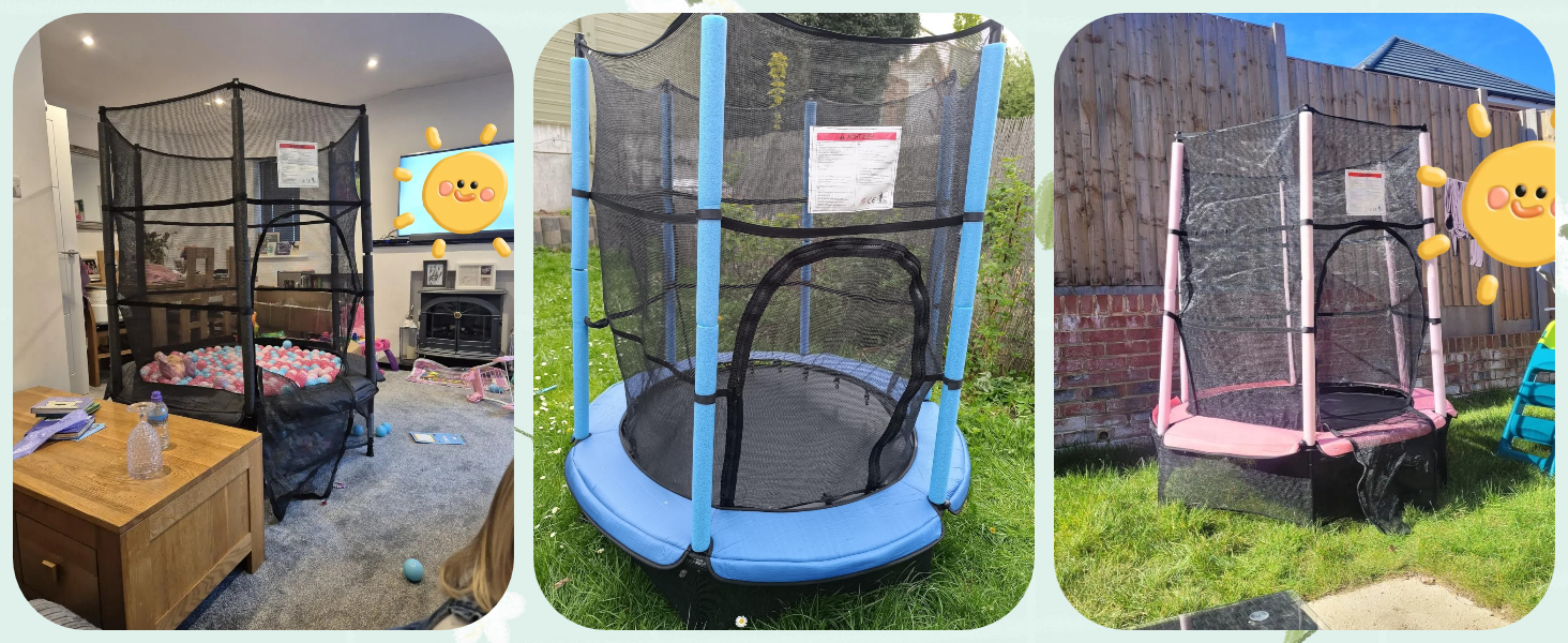 Батут для дітей LIFERUN Ø140 см з сіткою безпеки, для тренувань та розваг у саду, до 50 кг, блакитний