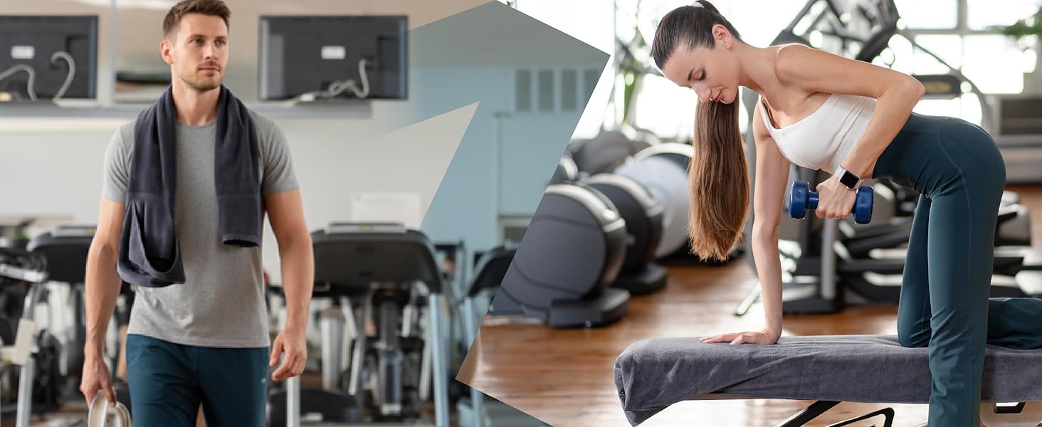 Рушник для фітнесу з мікрофібри 120x50 см - швидковисихаючий, з кишенею на блискавці, м'який спортивний рушник для спортзалу та фітнесу, темно-сірий