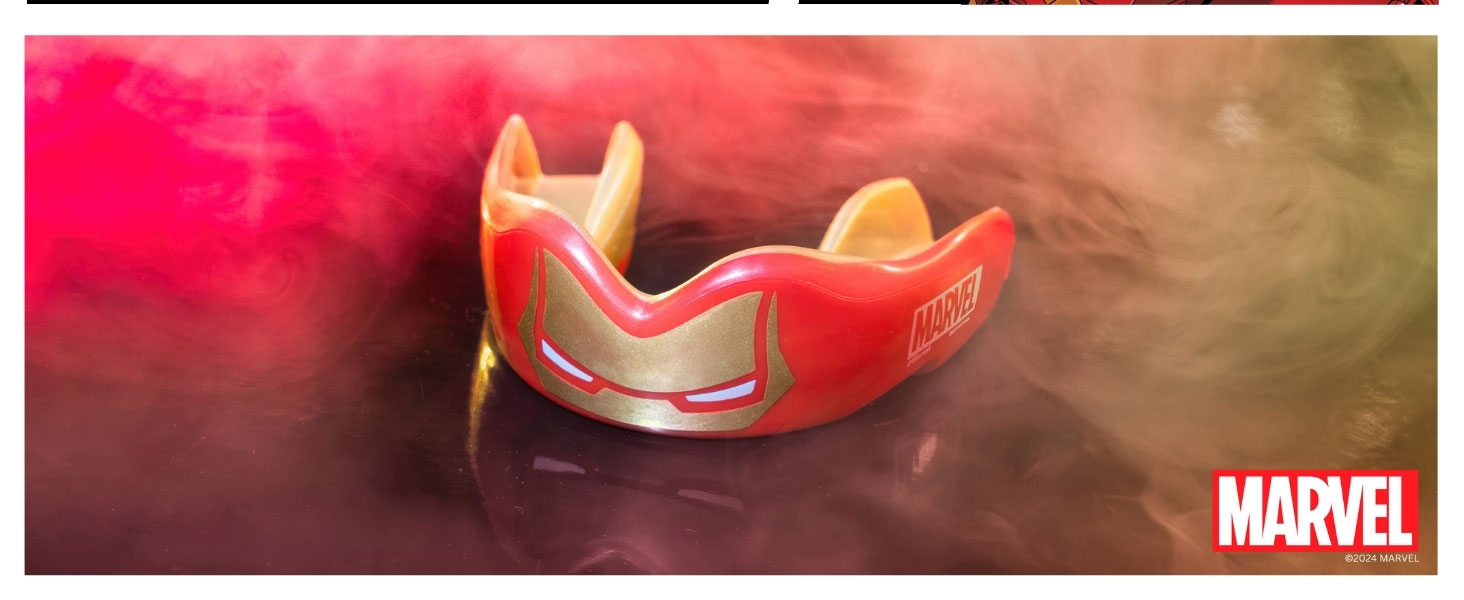 Захист зубів Marvel Iron Man для дорослих та дітей. Захисний капу для спорту (ругбі, MMA, бокс, джудо, хокей). Підходить для дітей до 11 років.