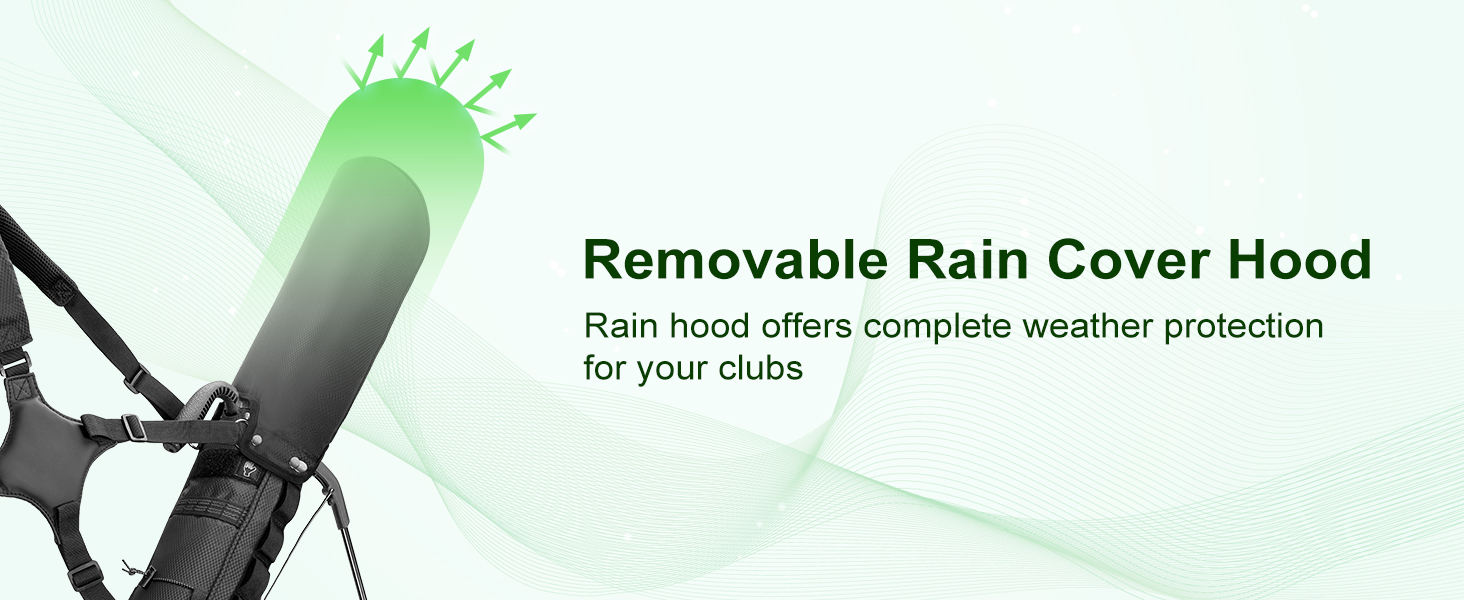 Чохол для гольф-клубів на 7 місць, компактний дизайн, легкий, з ергономічним ременем (Чорний)