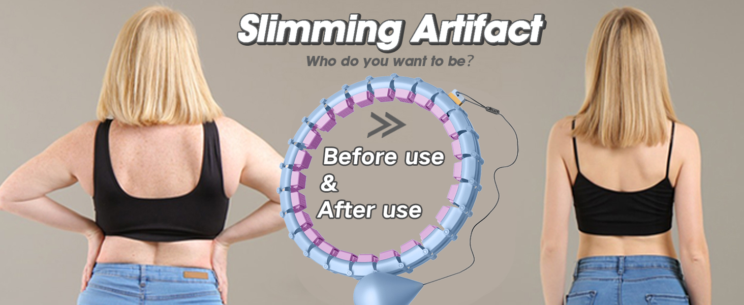 Розусний обруч для схуднення з ваговим кільцем (32 вузли, 57-165 см) Blau Lila - фітнес-обруч для дорослих