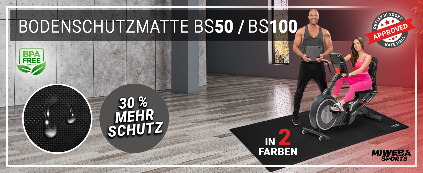 Захисний килимок Miweba Sports BS50/BS100, 8 або 18 елементів, 1,7/3,175 м², пазлова спортивна, фітнес, йога, гімнастика