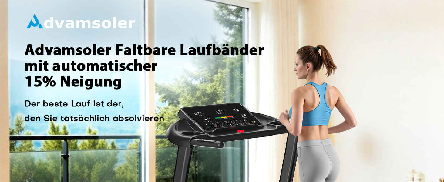 Бігова доріжка для дому складний з автоматичним нахилом, Walking Pad 14KM/H, біговий доріжка з 3.0-PS двигуном, 12 попередньо встановлених програм та фітнес-додаток, обладнання для фітнесу, вантажопідйомність 160Kg, чорний