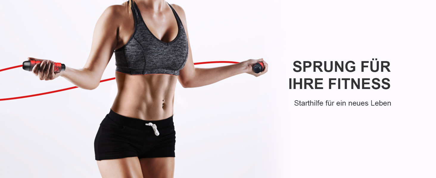 Скакалка Springseil: регульована, довговічна, з підшипниками 360°, без скручування, з ручками з Memory Foam, антиковзка, з сумкою для перенесення