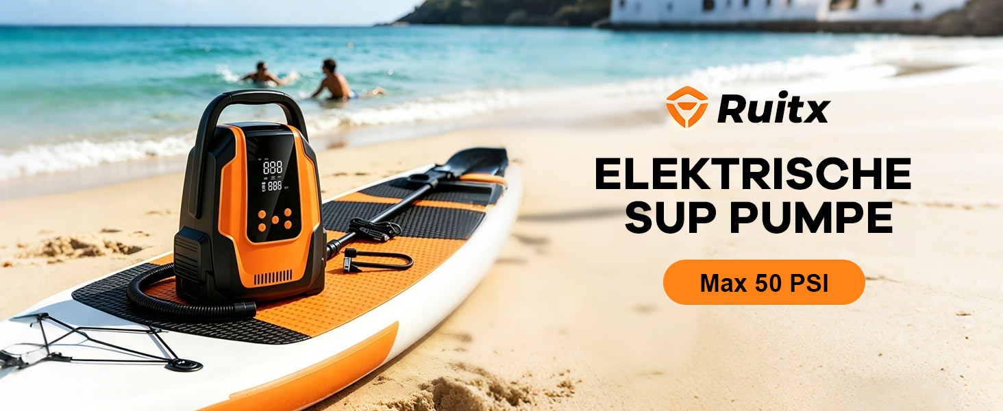 Електричний насос для SUP дошки 50PSI 3-в-1, 12V, для човнів, каяків, автомобілів та надувних виробів