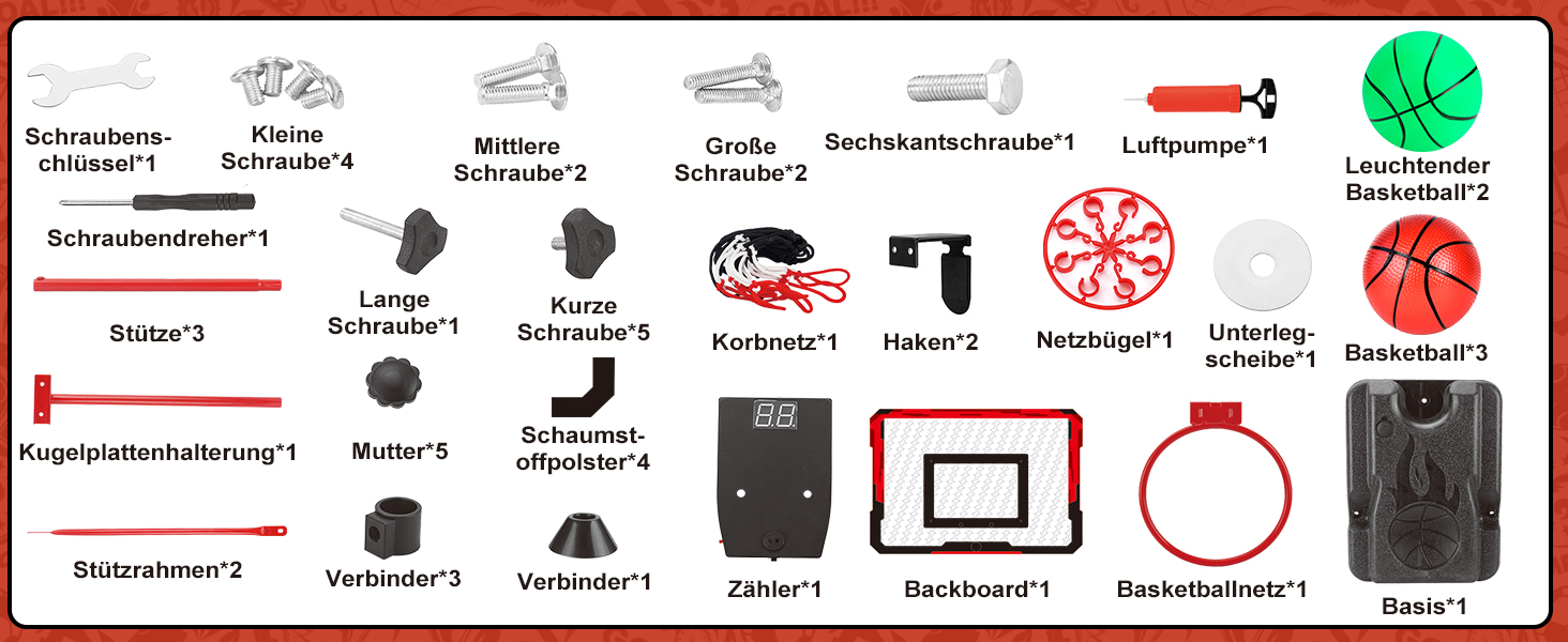 Дитячий баскетбольний кошик, регульована висота 105-183 см, з м'ячем та табло, для хлопчиків та дівчаток