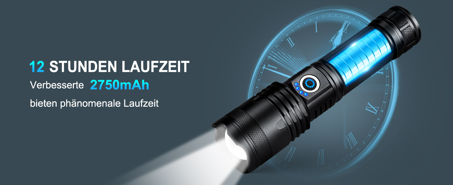 Тактичні ліхтарі Zeusfire 2 шт. 1000000 люмен, водонепроникні IPX6, 5 режимів, для кемпінгу, туризму, тактики, чорний