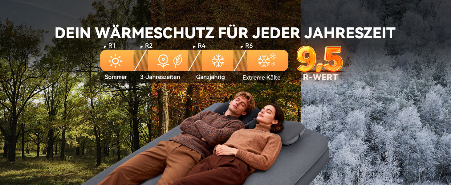 Каремат самонадувний HIKENTURE Comfort Plus подвійний сірий з насосом для кемпінгу