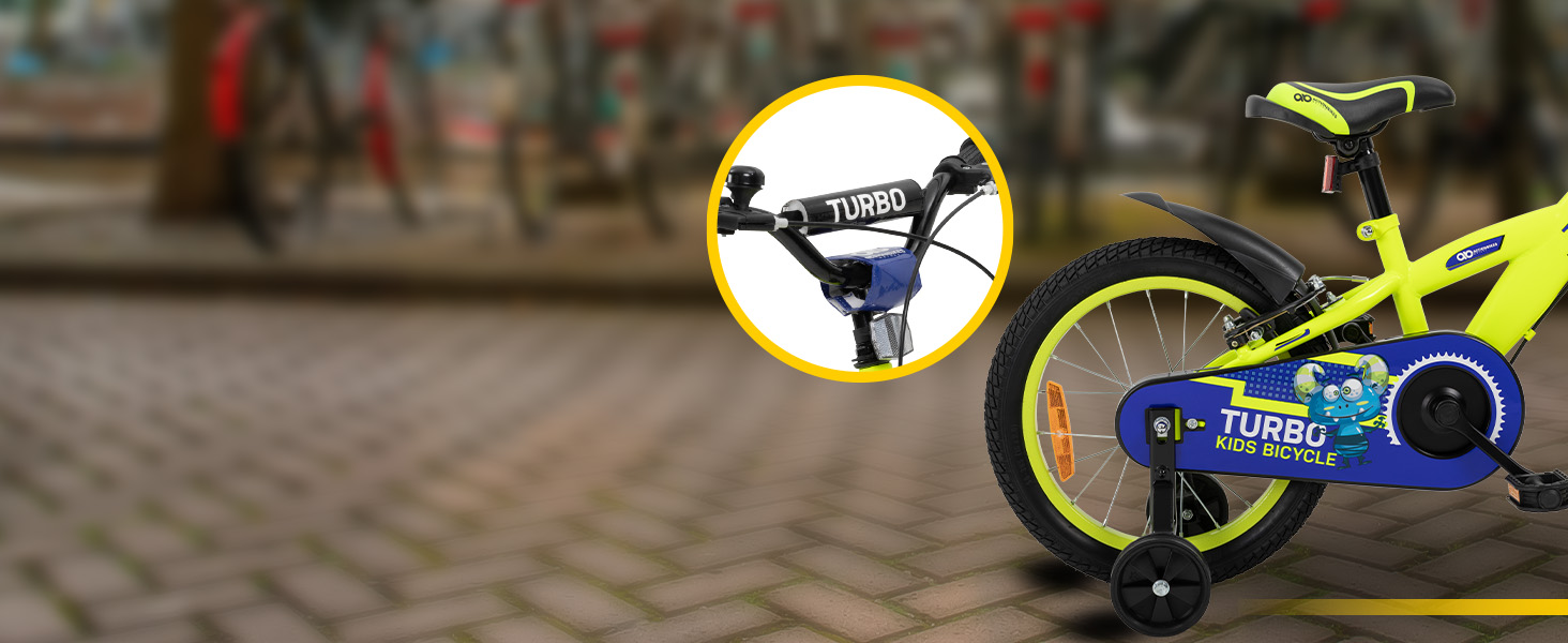 Дитяче велосипед Actionbikes Turbo 12/16 дюймів - V-Brake гальма, захистники, для дівчаток та хлопчиків (2-7 років)