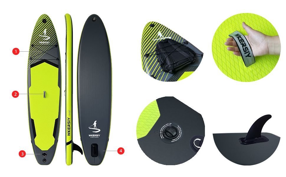 Надувний SUP Борд Allround 335см – Стабільний комплект Stand Up Paddle Board для початківців та професіоналів – Яскраве веслувальне дошка для йоги, риболовлі та відпочинку (Чорний)