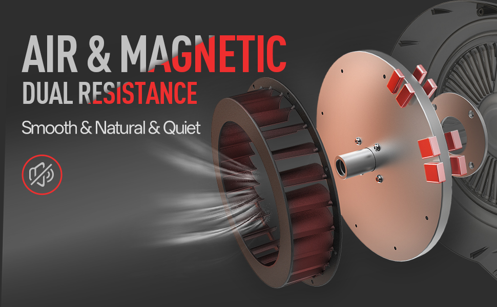 Гребний тренажер JOROTO з подвійним опором (повітряним та магнітним), тихий, складаний, з підтримкою Bluetooth, максимальне навантаження 150 кг, чорний