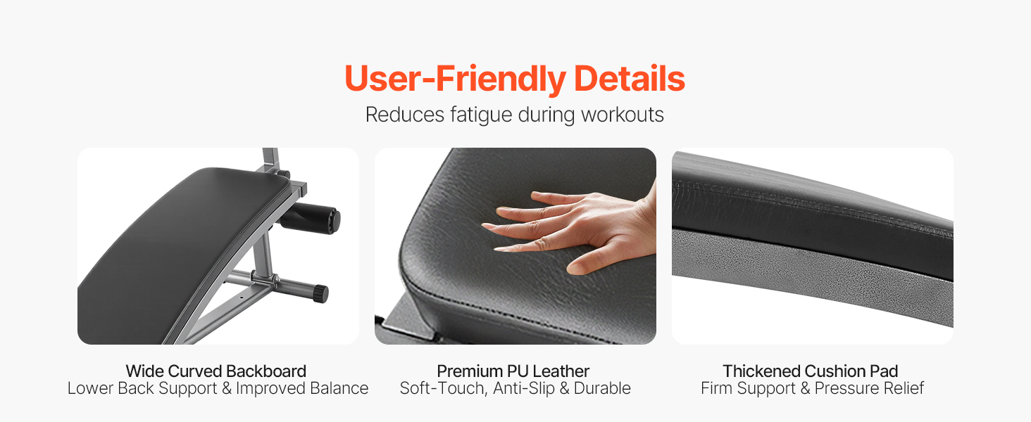 VEVOR Лавка для пресу з перевернутим хватом, регульована висота, міцна сталь, до 227 кг, для фітнесу вдома, силові тренування, розвиток м'язів всього тіла