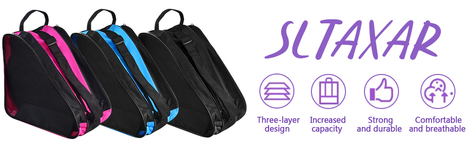 Чохол для роликових ковзанів та ковзанів: дитячий, універсальний, чорний, з регульованими ременями