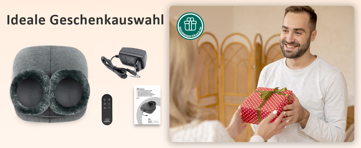 Електричний масажер для ніг Snailax Shiatsu з підігрівом та пультом дистанційного керування, 2-в-1, для розслаблення, подарунок для чоловіків/жінок