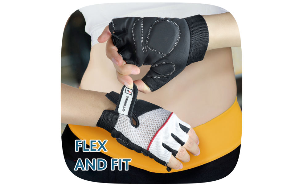 Рукавички для фітнесу та тренувань жіночі Fitnesshandschuhe, розміри S (13-16 см) та M (16-19 см), шкіра, для силових тренувань, чорно-біло-червоні