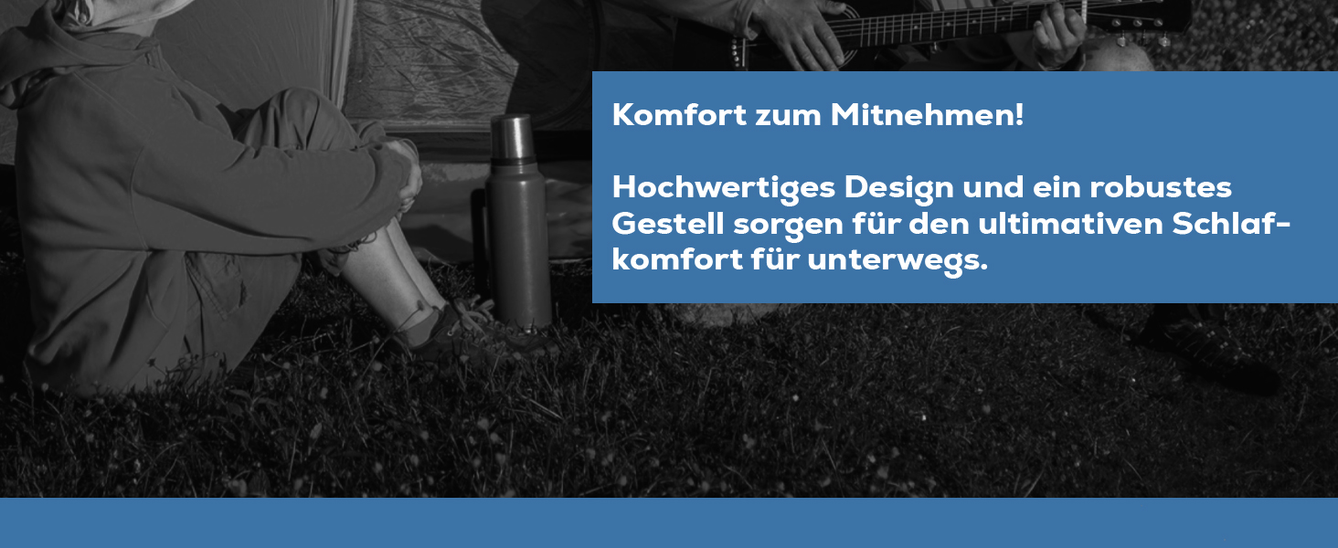 Розкладне ліжко 24MOVE® для кемпінгу та відпочинку на природі, 210x72x45 см, чорне, до 200 кг