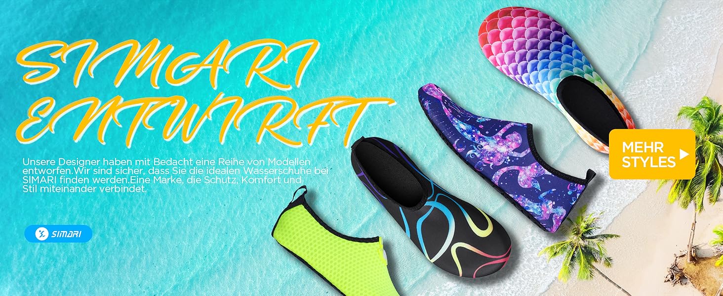 Водні черевики SIMARI для жінок та чоловіків, швидковисихаючі, моделі для плавання та відпочинку на пляжі, спортивні аквашузи SWS001, чорний, розмір 42/43 EU