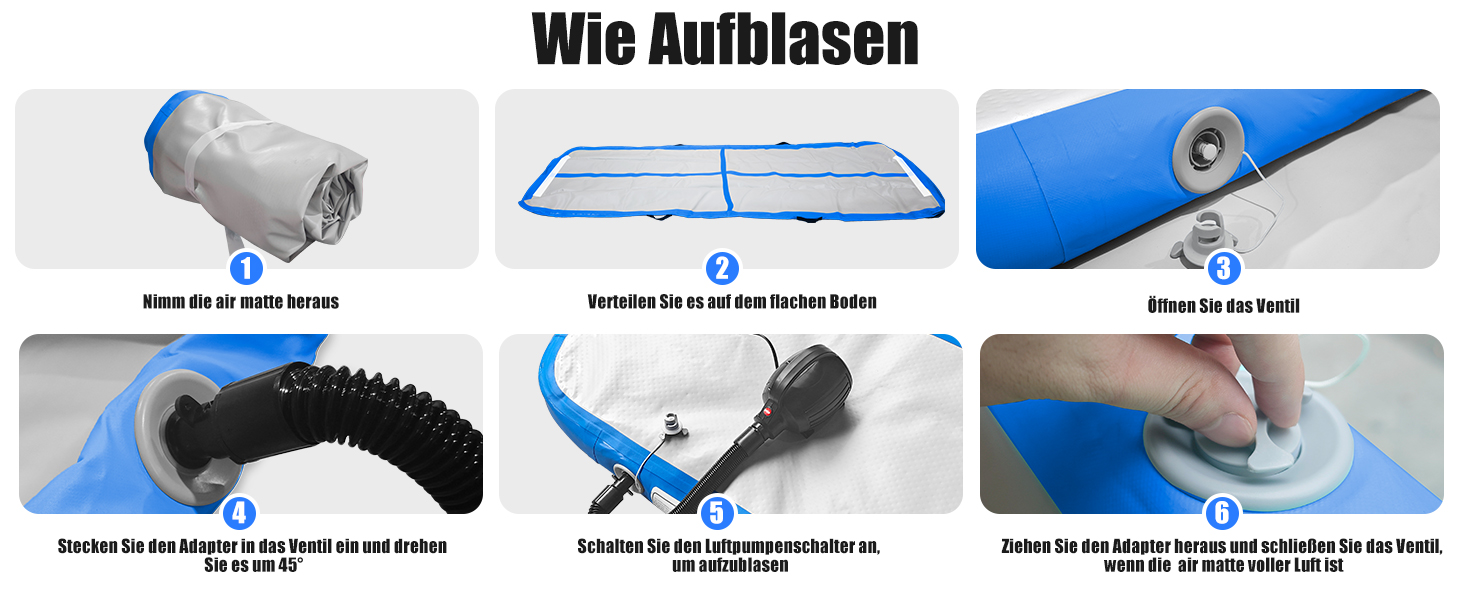 Надувний гімнастичний мат для дому та активного відпочинку 3м/4м/5м, 10см, рожева