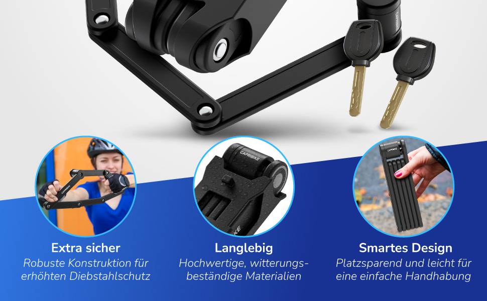 Замок для велосипеда Faltschloss: надійний складний замок для велосипеда та електробіка, рівень безпеки 10, з 2 ключами