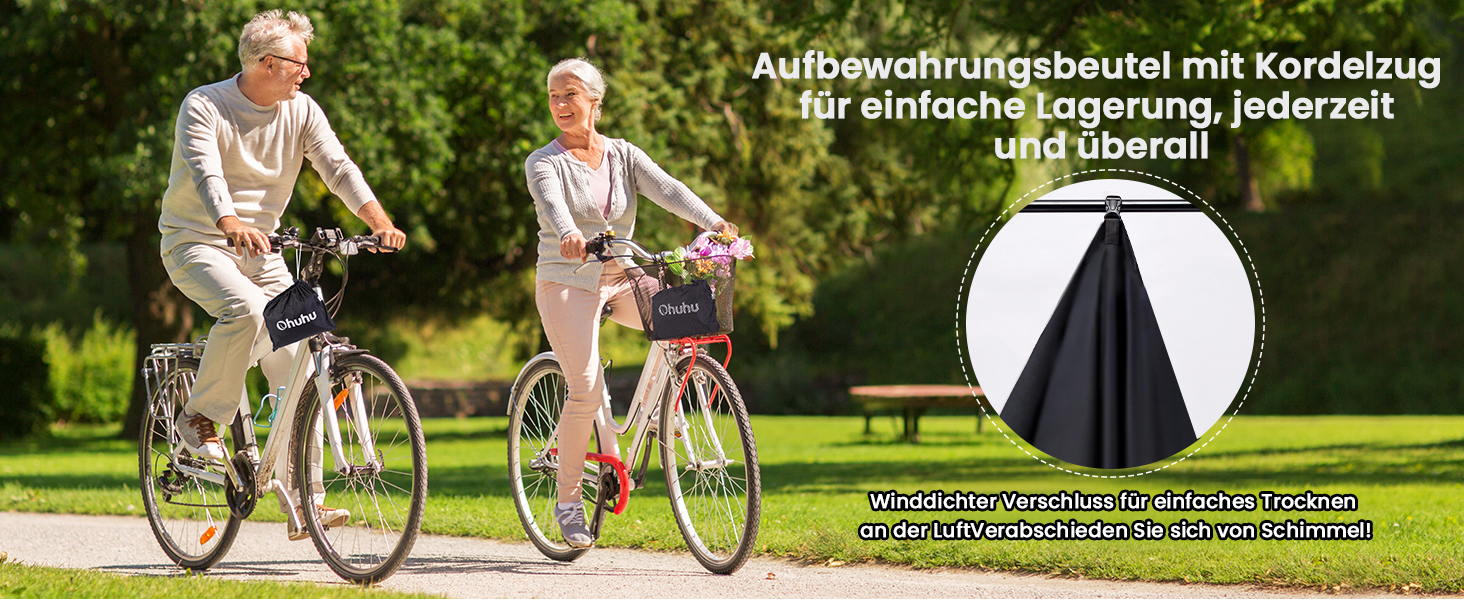 Водонепроникний намет для велосипедів Ohuhu на 2 велосипеди, 200 x 110 x 90 см, захист від пилу, дощу, УФ-променів, з отворами для замка та сумкою