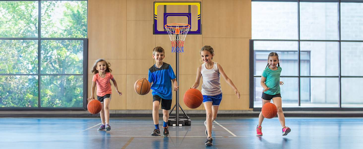 Баскетбольний кошик Outdoor для дітей, 107-213 см, з регулюванням висоти та захисною PC-стінкою