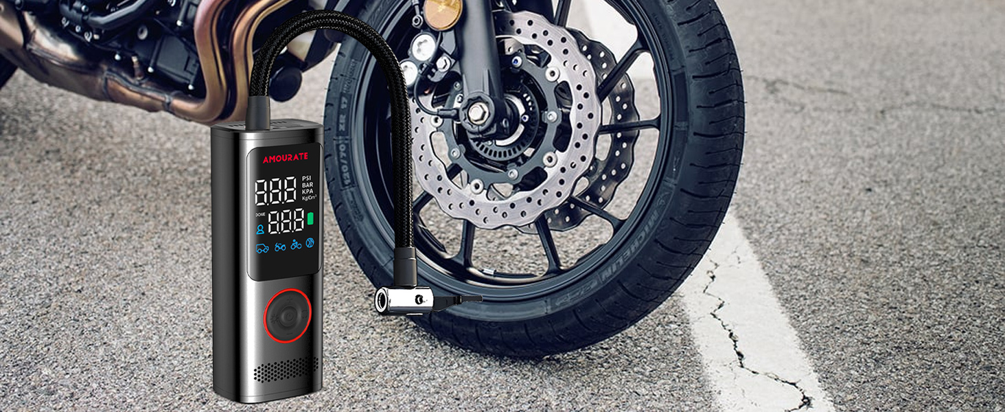 Портативний компресор YOUNICE 160PSI 120W з акумулятором 7800мАг, електрична міні насос для шин з LCD-дисплеєм і LED, для авто, мото, велосипеда, м'ячів