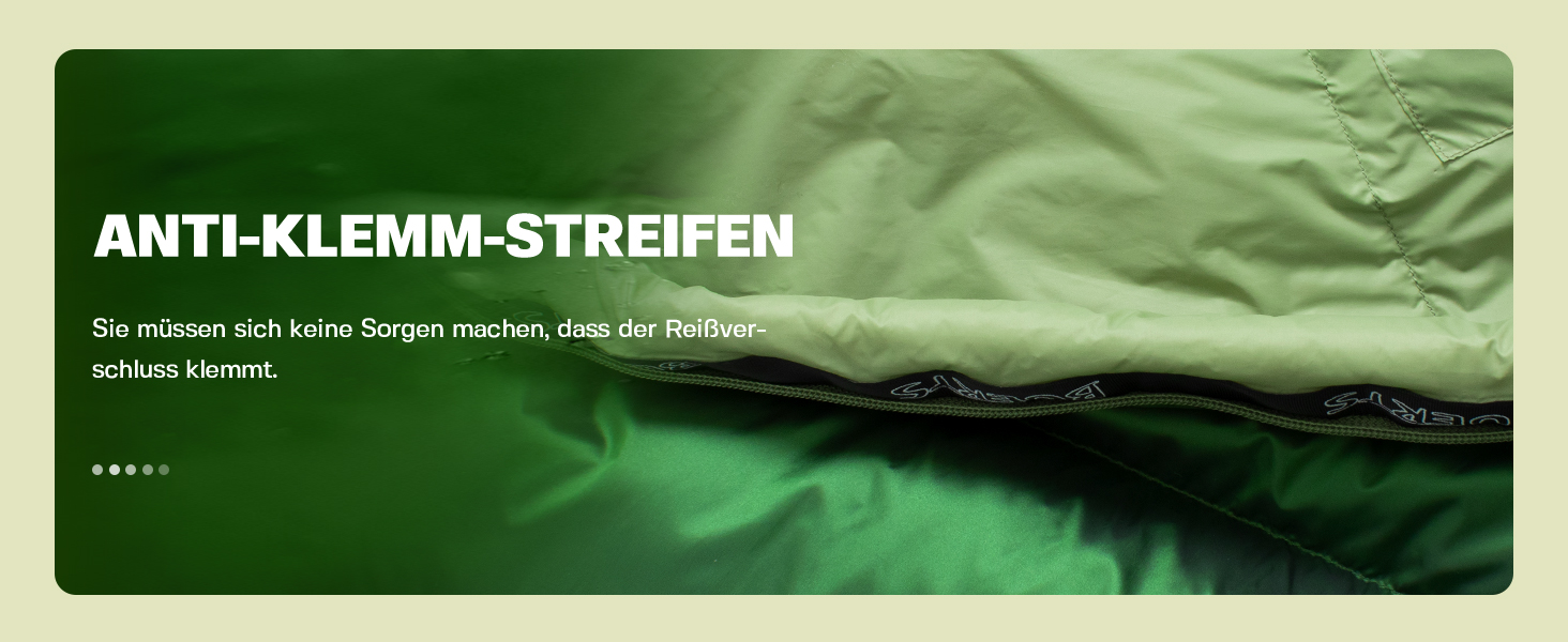 Спальний мішок BUERTS Daunen Summer 620FP, компактний, для дорослих та підлітків, 16°C, зелений