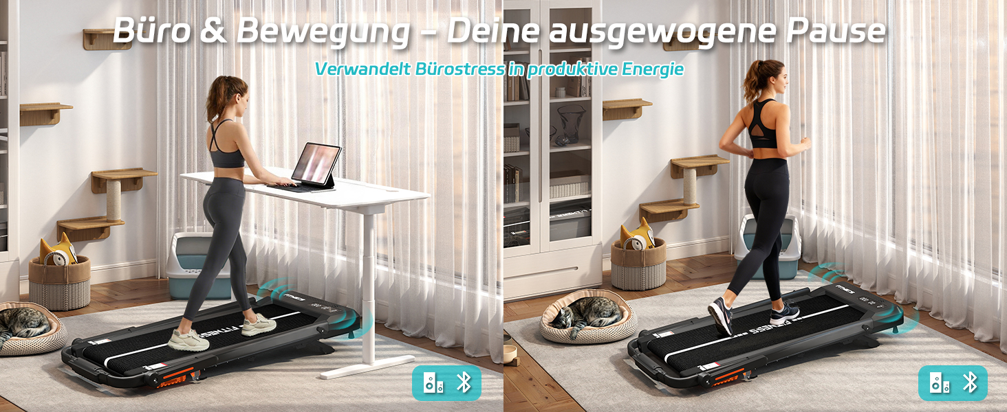 Складана бігова доріжка JUMMICO для дому та офісу з нахилом 5%, Walking Pad під стіл, швидкість 1-12 км/год, до 100 кг, керування через додаток та пульт, ширина стрічки 39 см