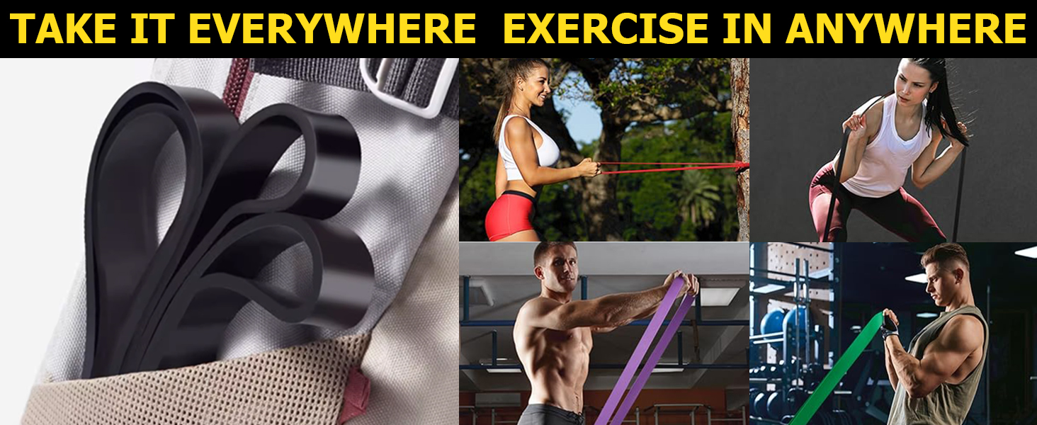 Стрічки для фітнесу з різним опором, еспандери для тренувань, йоги та м'язової тонізації