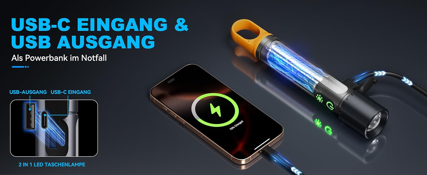 Потужний ліхтарик Abosi XHP90.2: 500000 люмен, 9 режимів, Zoom, IPX7, для кемпінгу та надзвичайних ситуацій