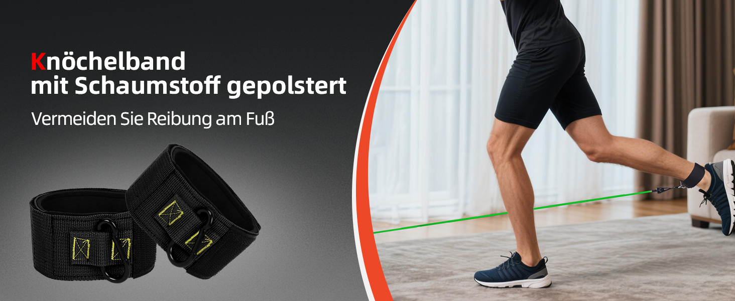 Набір еластичних стрічок Abahub для фітнесу: повне обладнання для тренувань вдома (100LB)