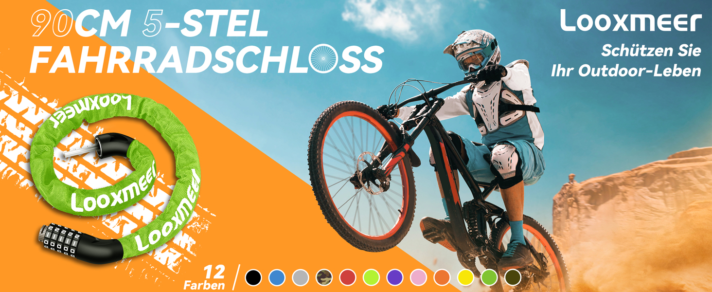 Замки для велосипеда з кодовим замком: 11 кольорів, 90 см, рівень безпеки 8, 5-значний код, для велосипеда, мотоцикла, ролера, дверей (темно-зелений)