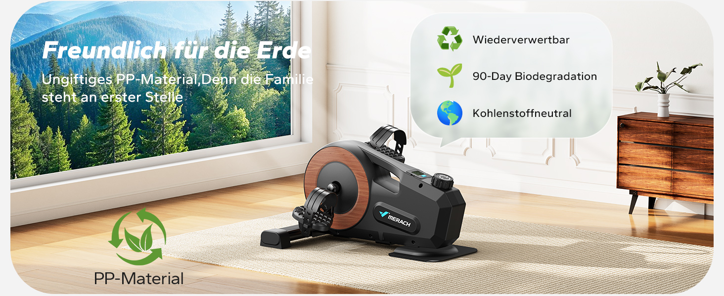 MERACH Педалетраннер для дому: міні-тренажер для літніх людей, тихий та з неслизькою поверхнею, з LCD-дисплеєм, 8 рівнів магнітного опору, переможець тесту 2025, велотренажер для столу в офіс