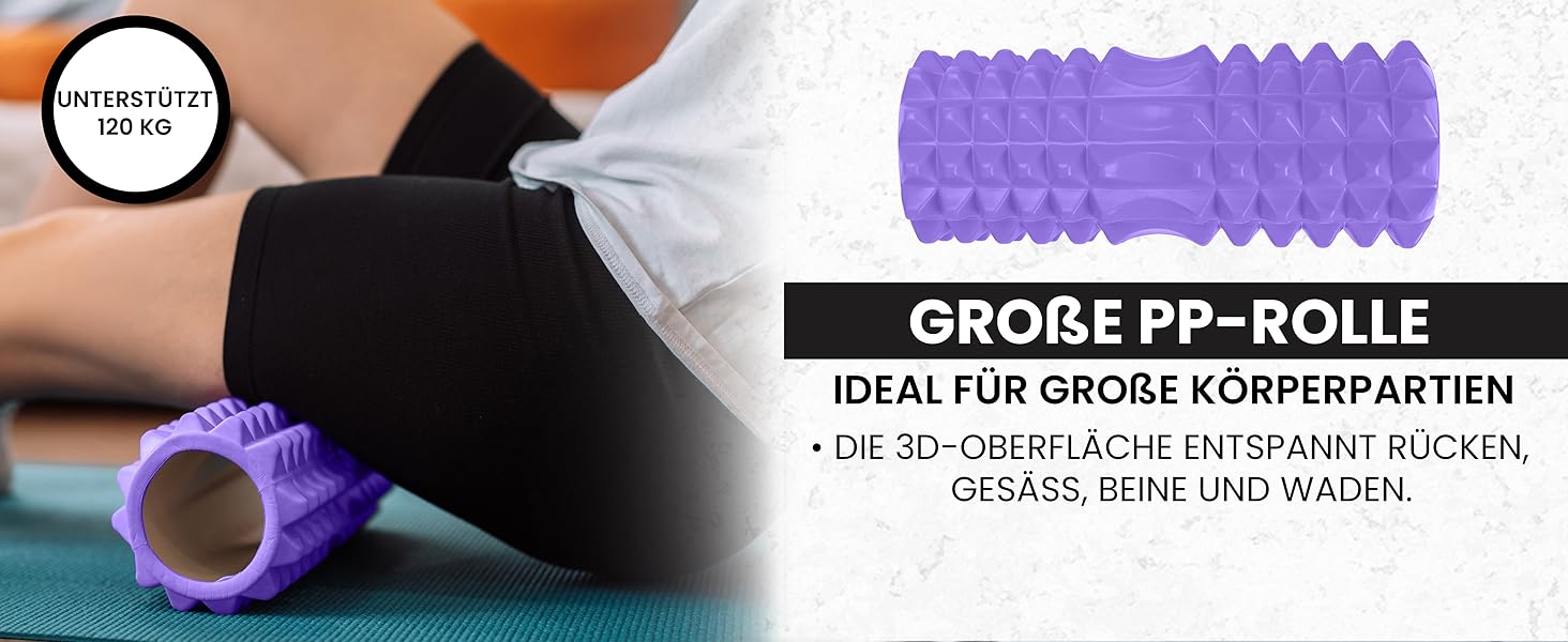 Набір для масажу та реабілітації Unycos: ролер для фасції, фітнес-гумки, масажний м'яч, стік для реабілітації, мотузка для формування, сумка для зберігання (Чорний/Лідний)