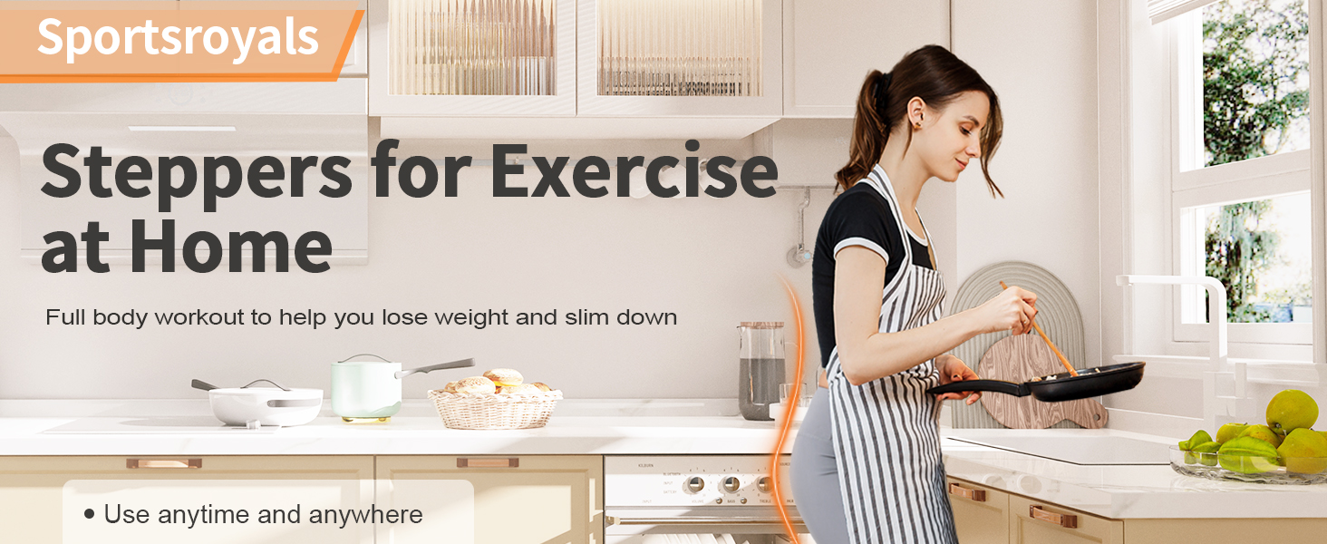 Степпер Sportsroyals Up-Down-Twister для дому з тросами та LCD дисплеєм, до 150 кг