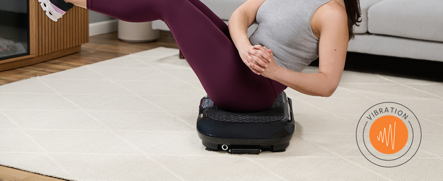 LifePro Вібраційна платформа для тренувань – комплексні тренування всього тіла, фітнес-платформа з еластичними стрічками, обладнання для домашніх тренувань для схуднення та підтяжки, колір: чорний