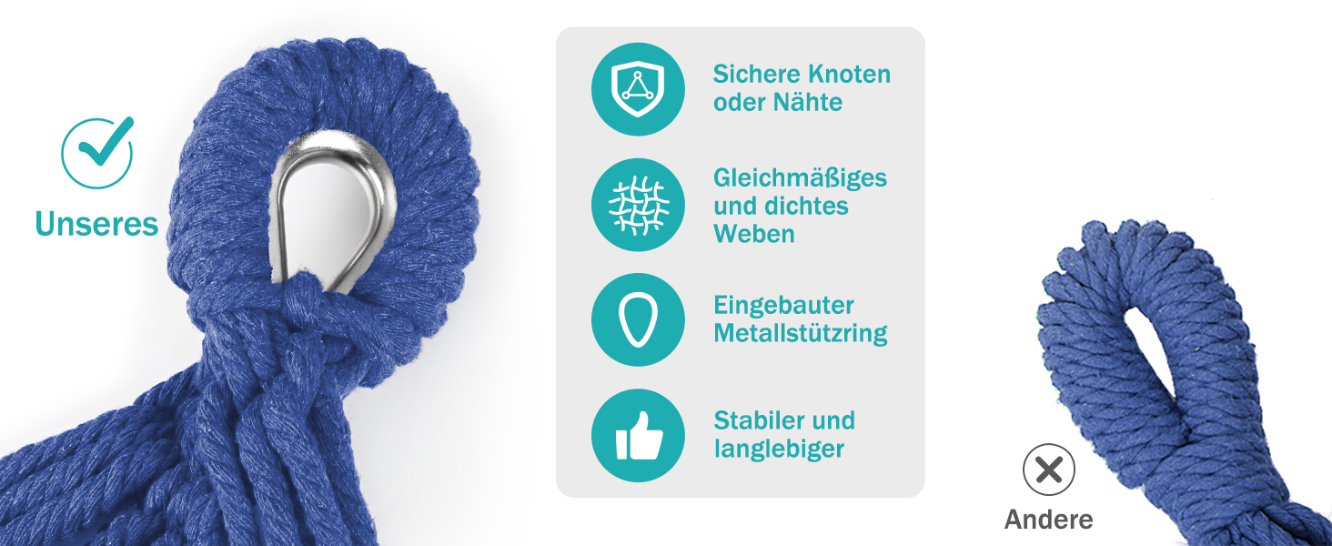 Гамак для відпочинку на відкритому повітрі: кемпінговий гамак з дерев'яною перекладиною, ременями та сумкою. Підходить для дому, балкону, тераси, саду, подорожей з рюкзаком. Колір: блакитний