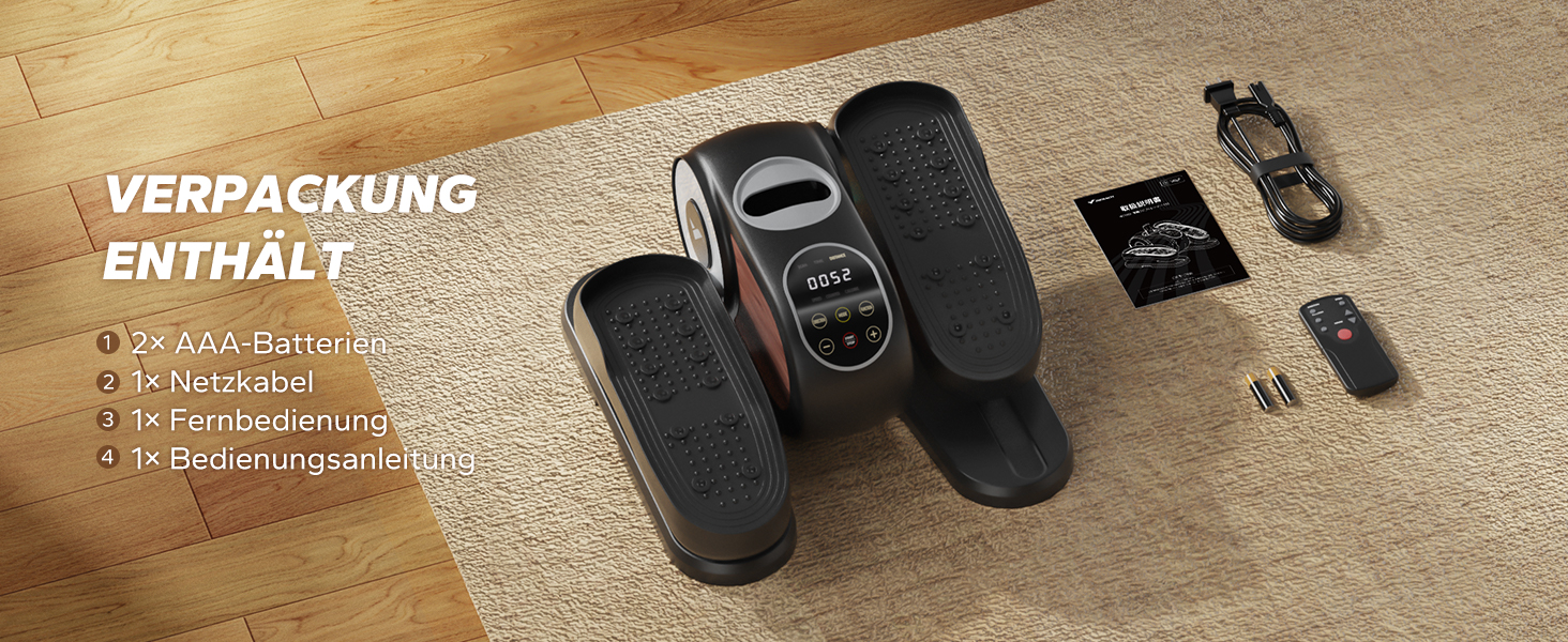 Міні електричний тренажер-еліпс MERACH для дому з пульт дистанційного керування, дисплеєм та неслизьким покриттям, 12 швидкостей, тихий та портативний, для дорослих та літніх людей (E32-2025-Чорний)